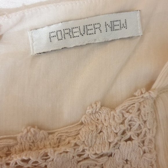 FOREVER NEW AU-8 Light Peach Dress Lined Empire Line Waist w/ Embroidery A-Line - Picture 12 of 14